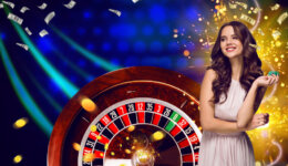 Collage,Of,Casino,Images,With,Roulette,And,Woman,With,Chips